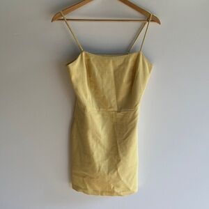 Wilfred Yellow Checkered Mini Dress